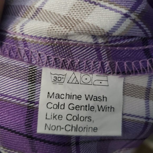 Purple Tartan Cropped High Waist Wide Leg Pants Trousers, 2 - Picture 8 of 8